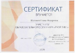 Сертификат участнику образовательного семинара "PROF.SKILL", 2020 г. Сертификат участнику образовательного семинара "PROF.SKILL", 2020 г.
