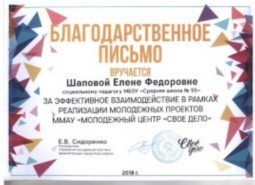 Благодарственое письмо Шаповой Е.Ф. Благодарственое письмо Шаповой Е.Ф.